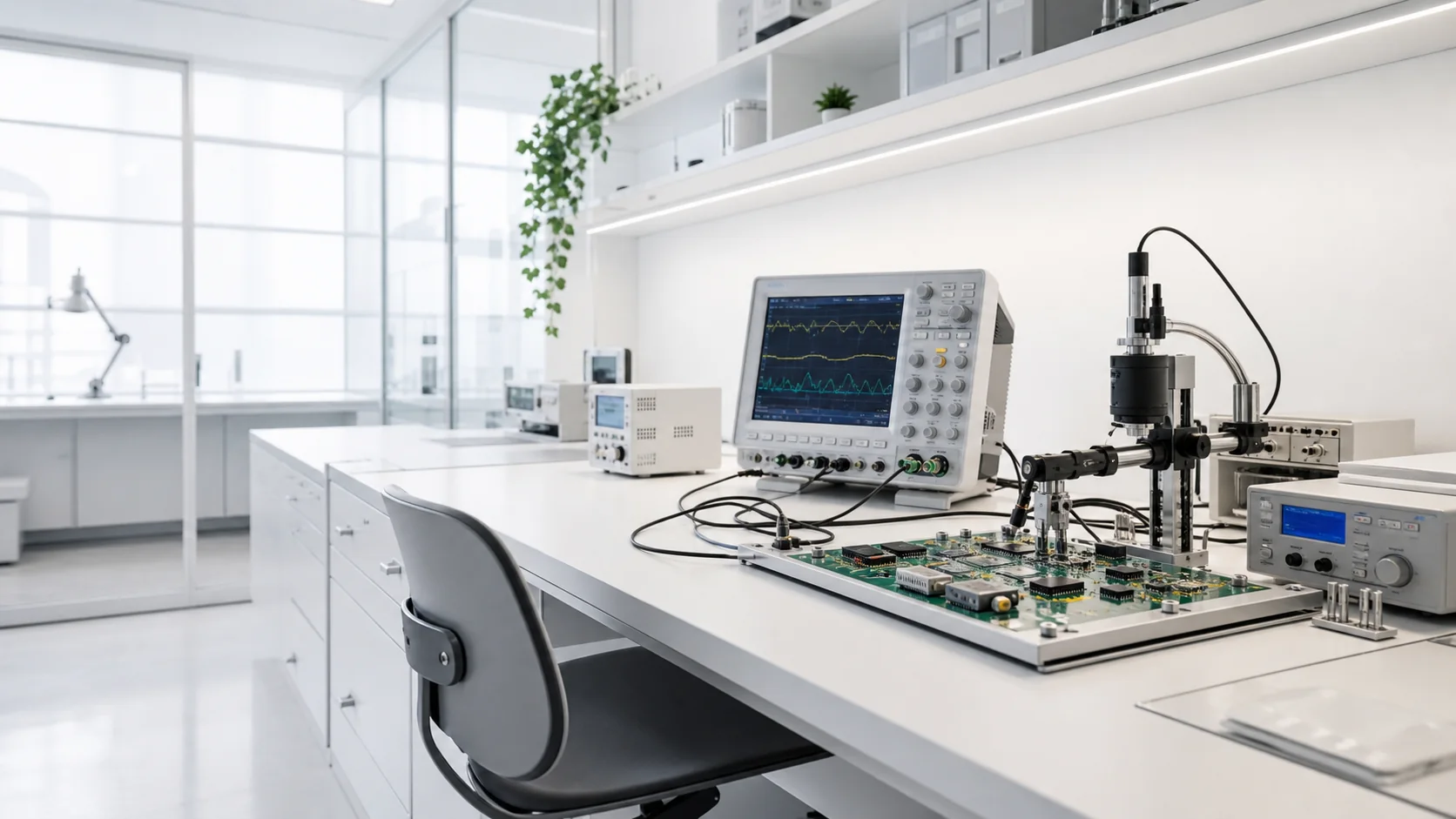 Diagnóstico e reparação de equipamento audiovisual profissional na bancada RMLabTech